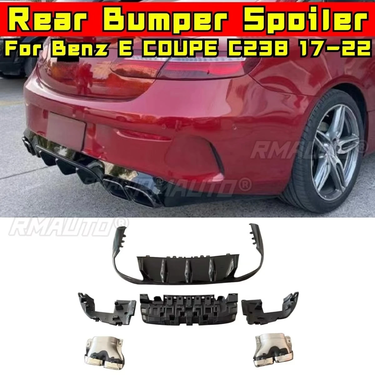 

Car Rear Bumper Spoiler Lip Diffuser Splitter Rear Tail Throat Modification Part For Mercedes Benz E COUPE C238 2017-2022