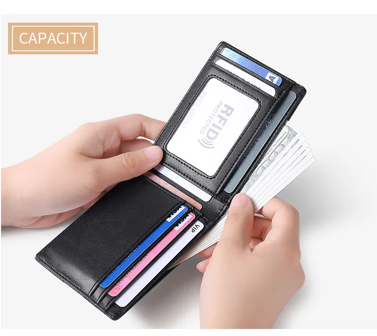 Portefeuille Pour Homme Fin Avec Blocage Rfid Et Fenêtre Pour Carte D