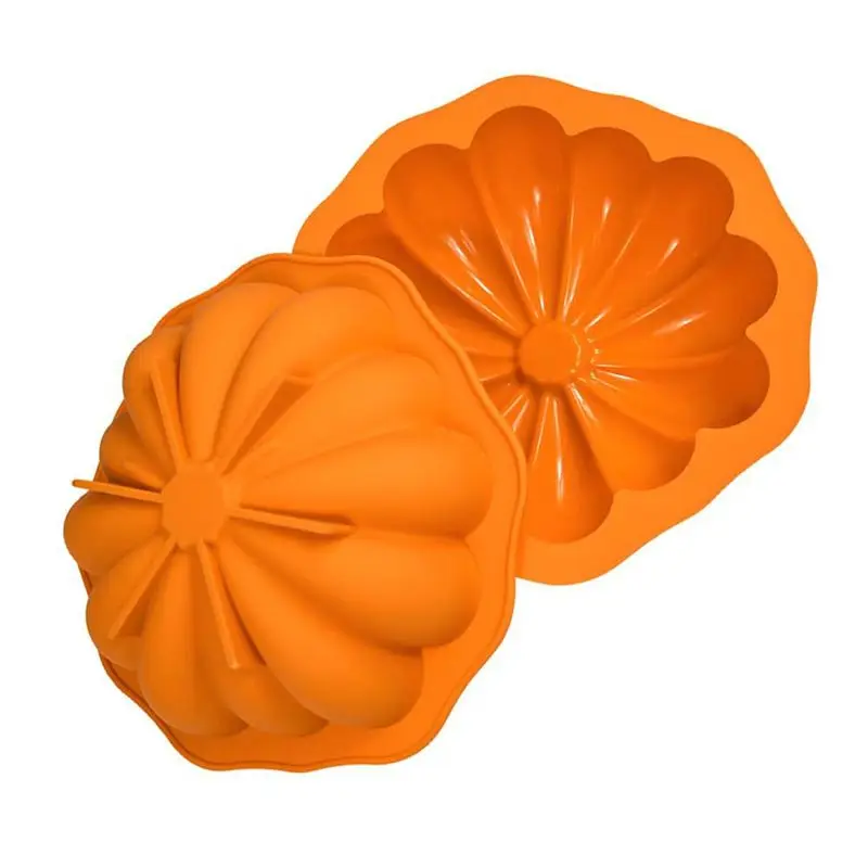 

AEE2-7Inch Pumpkin Shaped Mousse Mold 3D Cake Pan Silicone Mold Baking Pan, For Baking Cake Brownies Halloween Cake Mold