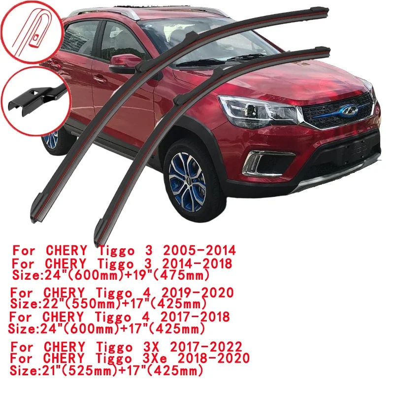 For Chery Tiggo 3 3X 3XE 4 5 7 8 PLUS PRO MAX 2005-2024 Car Windshield Wiper Blade Front Windscreen Brushes Washer Accessories