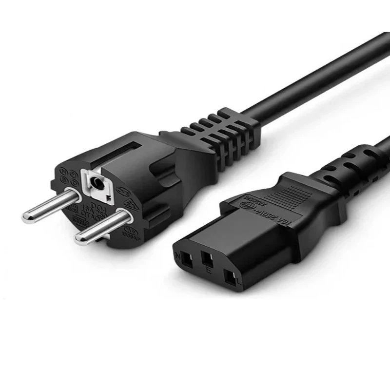 16A Pure Copper Direct Plug Power Cable 3Pin 0.75/1.5 Square European Standard Tail Power Cord for Rice Cooker CE Certified 1.5M