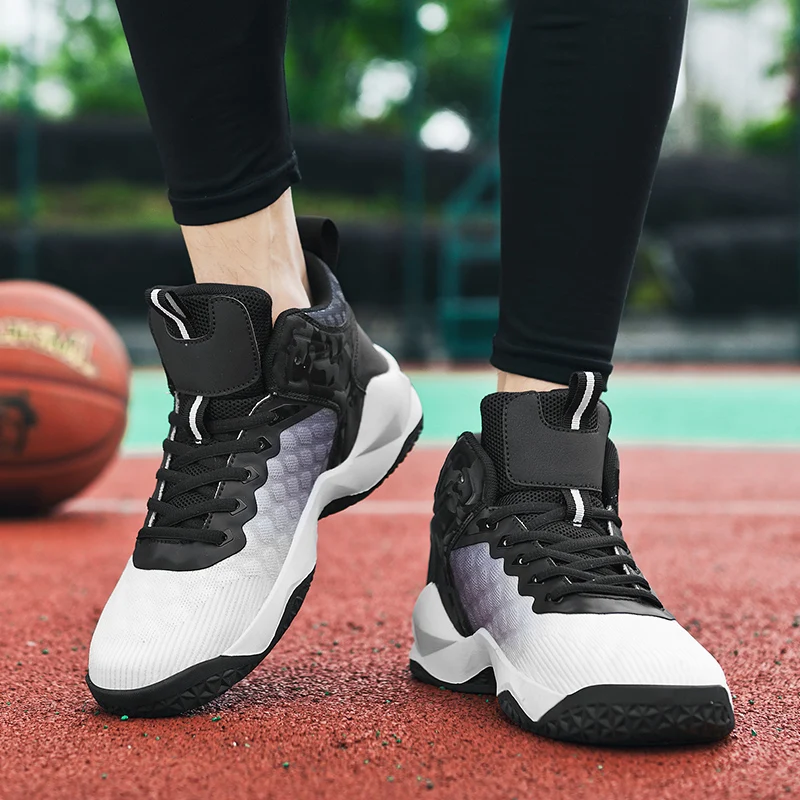 

Баскетбольная обувь, мужская обувь, уличная спортивная обувь, мужские амортизирующие высокие студенческие практичные кроссовки с сеткой, дышащие повседневные кроссовки