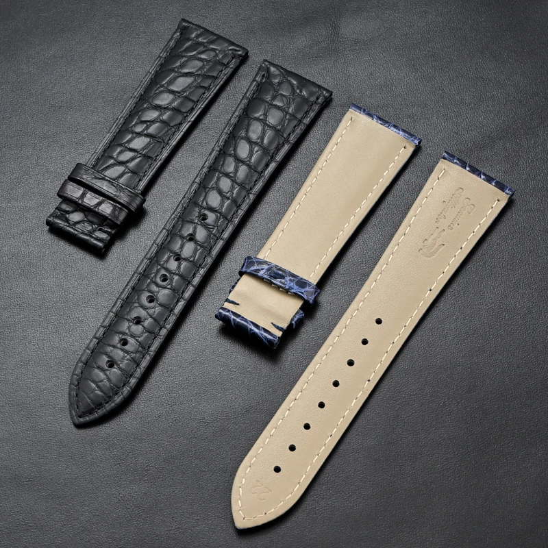 Crocodile Skin Strap 12/13/14/15/16/17/18/19/20/21/22/23/24mm Men Women Butterfly Buckle Genuine Leather Business Watch Band