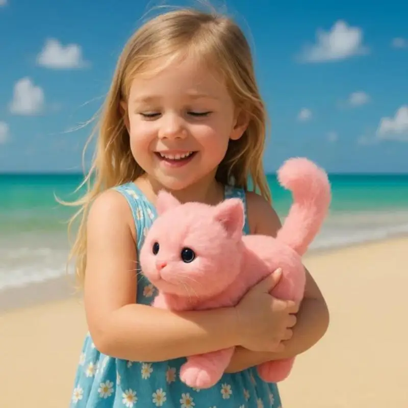 ของเล่นแมวหุ่นยนต์ตุ๊กตาขนนุ่มที่มีพฤติกรรมเหมือนแมวจริง แมวหุ่นยนต์ AI ของฉันที่สมจริง แมวตุ๊กตาอิเล็กทรอนิกส์แบบโต้ตอบสำหรับเดิน