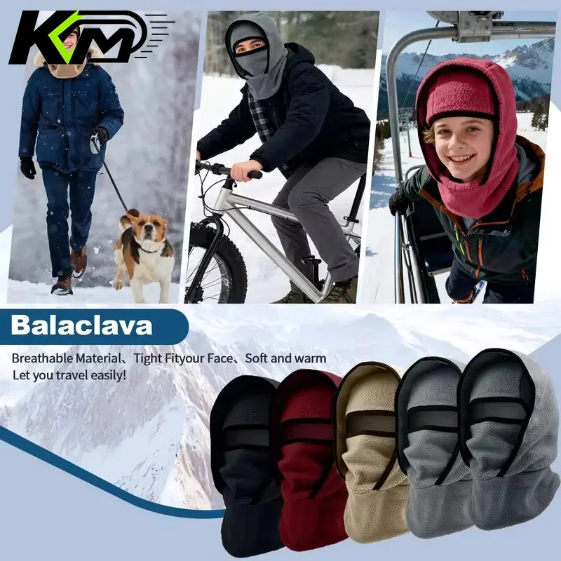 Outdoor Warm One-piece Hat Scarf Double Layer Hat Design Balaclava Hat Helmets Sports Cycling Facial Mask Unisex Autumn Winter image 5