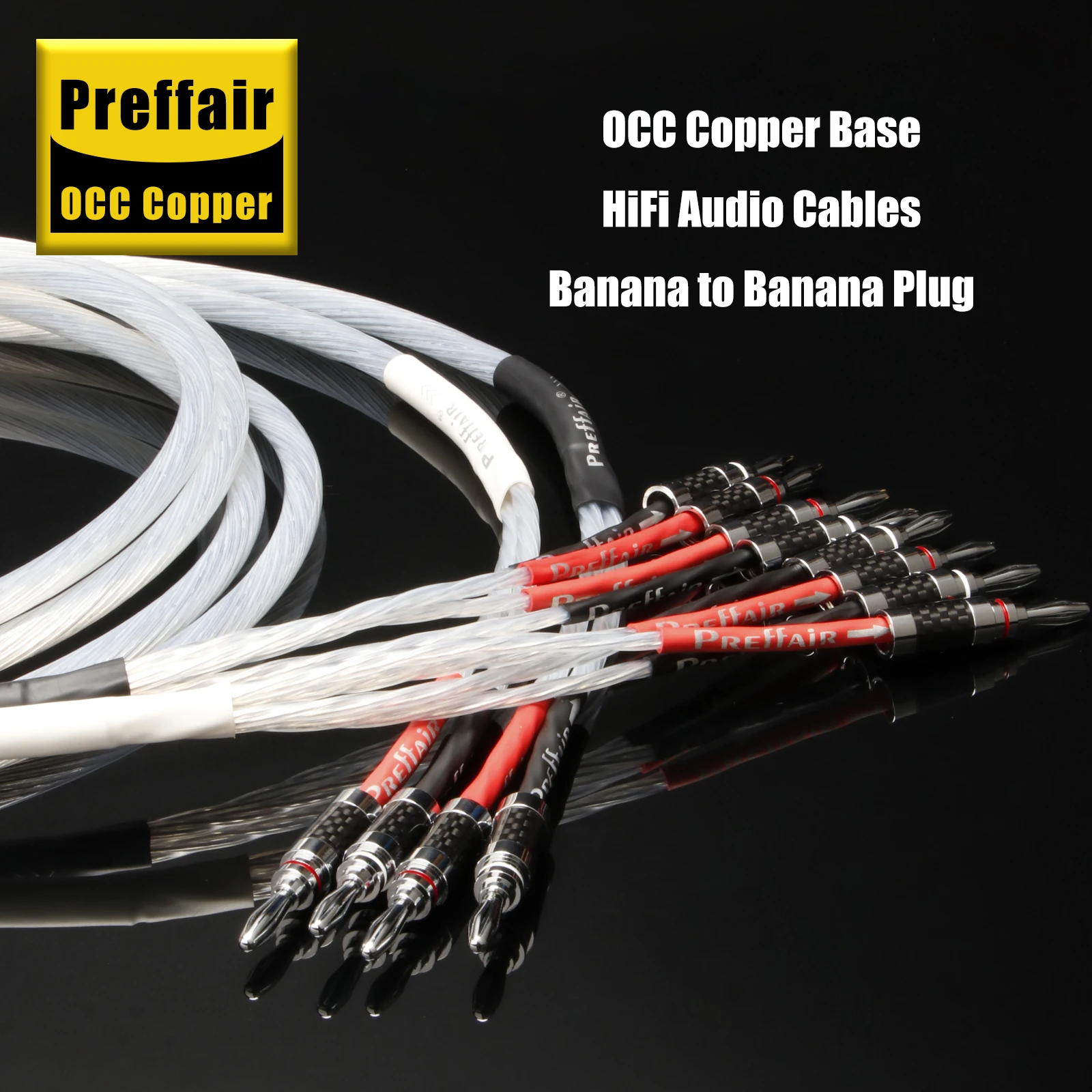 

Кабель динамика Hi-Fi OCC посеребренный провод динамика Audioquest Корпус из углеродного волокна Разъем типа «банан» Бит провод Кабель динамика Один провод