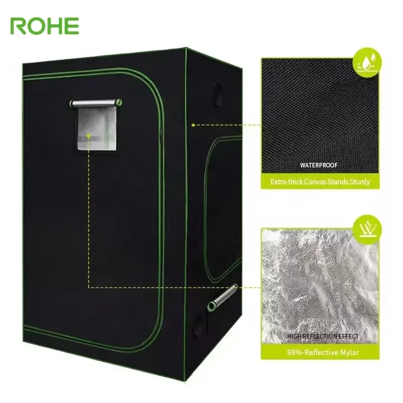 ROHE Customized Indoor PVC Metal Frame Easily Assembled Hydroponic Planting Grow Tent for All Hydroponic Systems