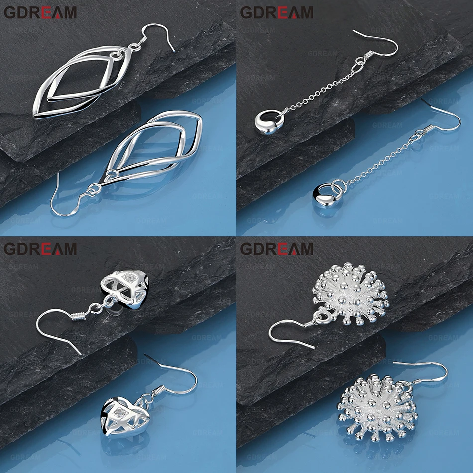 

GDREAM 925 Sterling Silver Long Tai Chi Water Drop Earrings European And American Fashion Women'S Anniversary Gift Jewelry