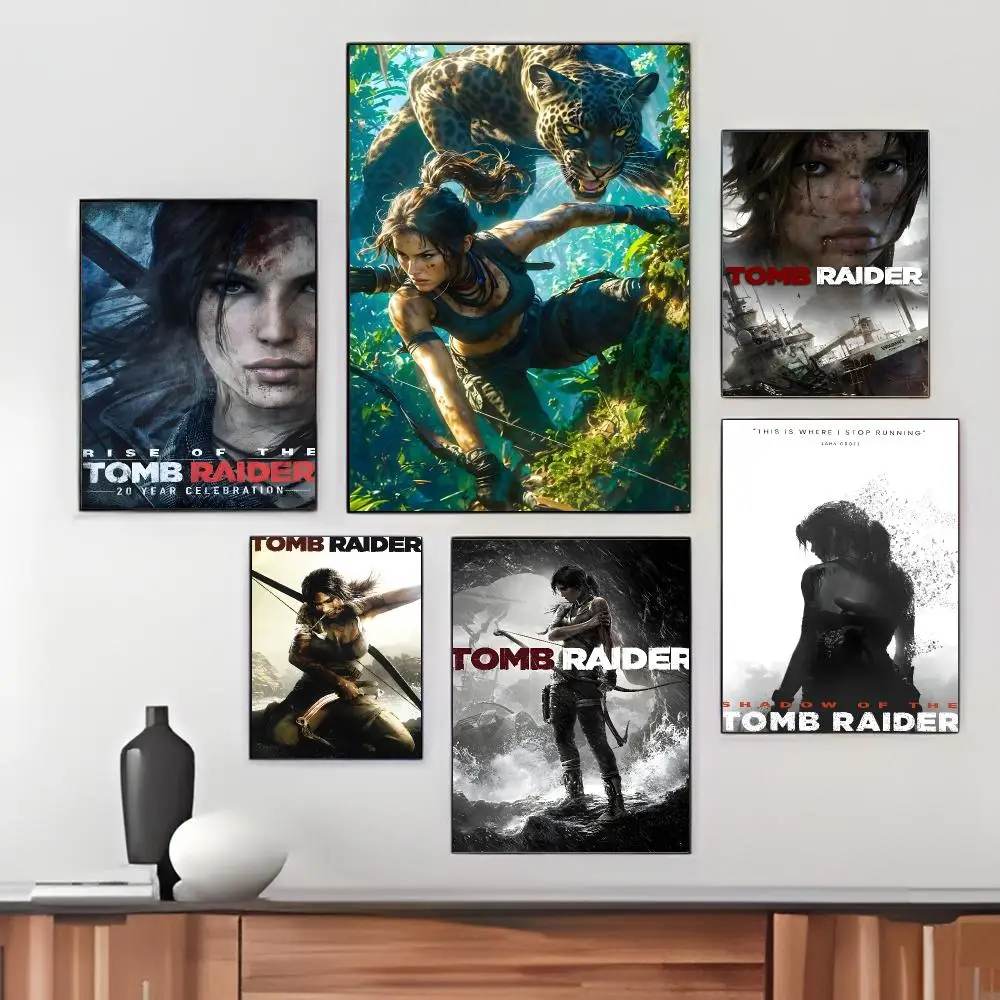 Adventure Game T-Tomb Raider Poster Pegatina artistica HD autoadhesiva impermeable para salon dormitorio