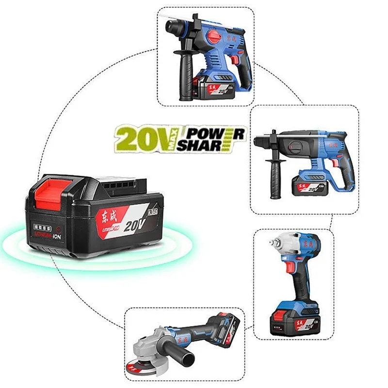 Dongcheng DCPB488 Cordless Impact Wrench Brushless Auto Stop Reverse 3 Speed Adjustable 20v Torque 488Nm 2400rpm 3500T/min