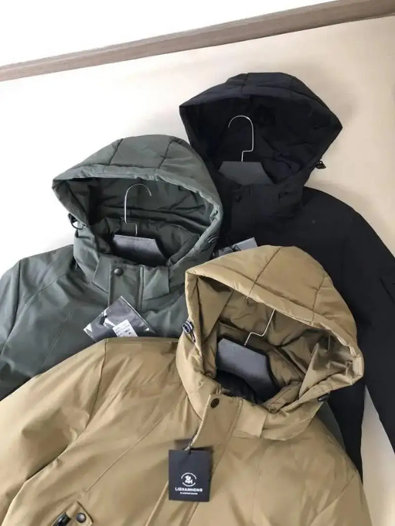 

Winter Thiened Outdoor Casual Hooded Cotton Jaet Men's Faion Urban Sle Warmth Windproof Water-resistant Polyester Fil...