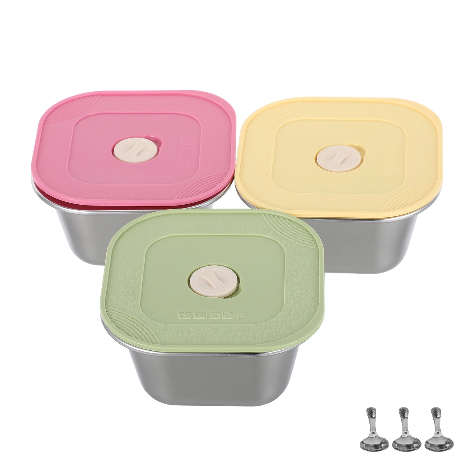 

3pcs Stainless Steel Snack Container 4.52In Reusable Leakproof Sauce Jar For Meal Prep Kids Lunch Travel Storage Stackable Food