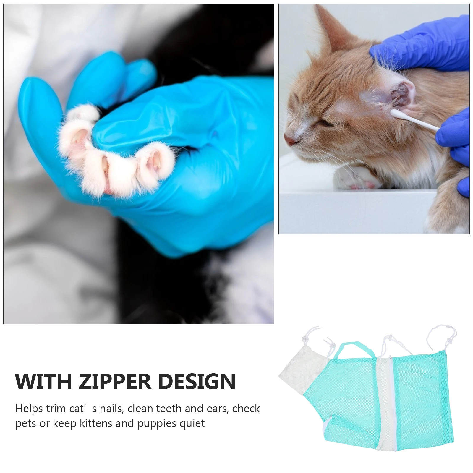 

Anti-scratch Washing Cat Bag Grooming Net Polyester Mesh Bath Bathing