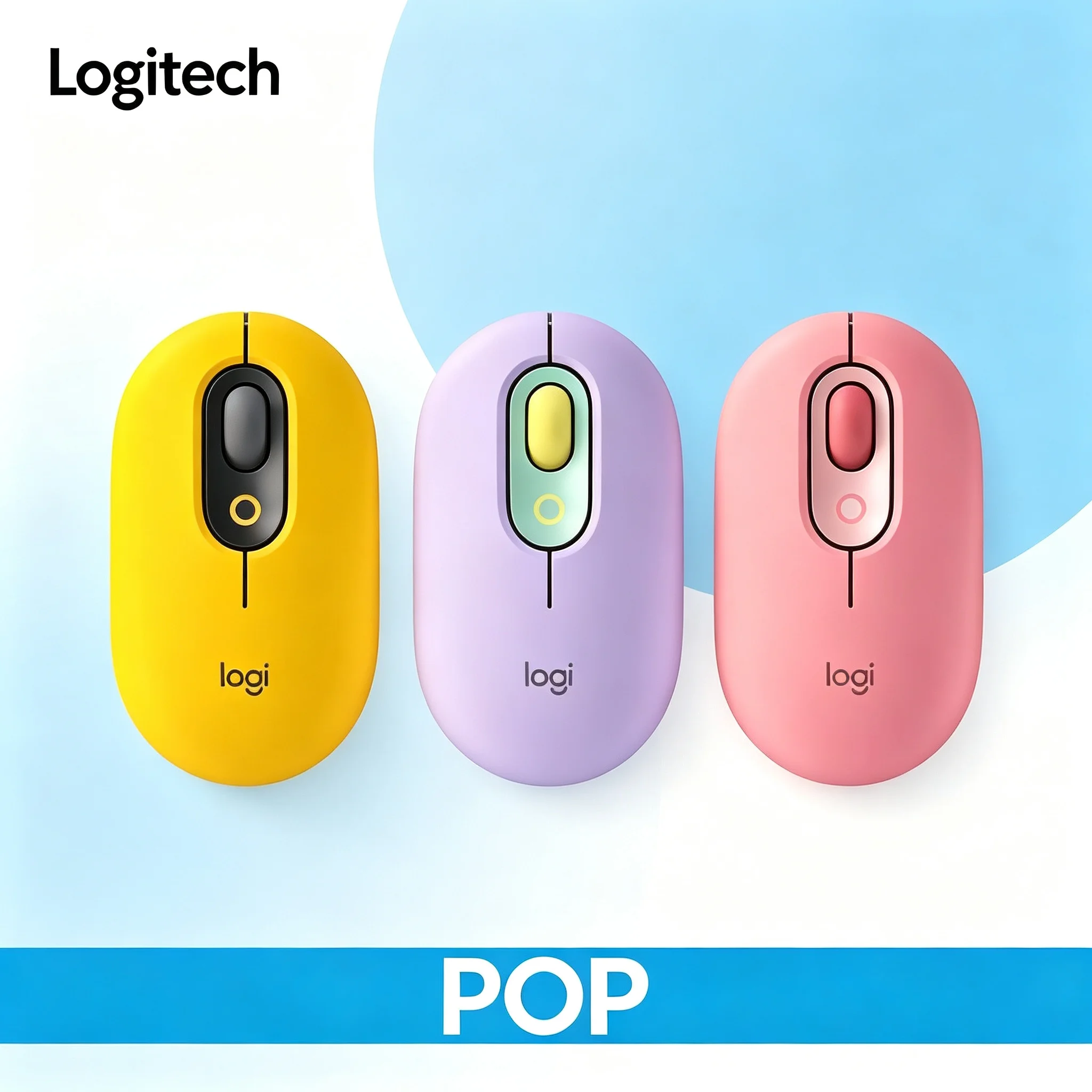 Logitech POP Portable Mini Wireless Bluetooth Silent Mouse Multi Pairing Mice For Office Worker Student Desktop Laptop
