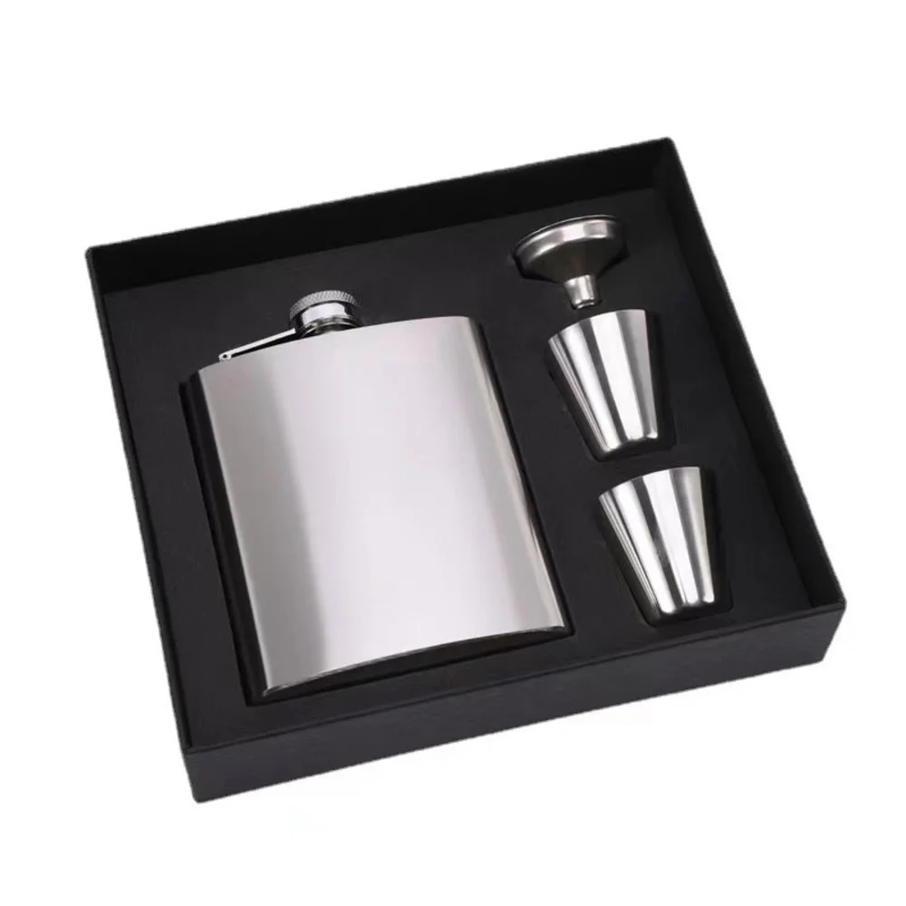 50Sets Portable Stainless Steel 8oz Hip Flask Mini Funnel Wine Bottle Cup Wijnfles Beker