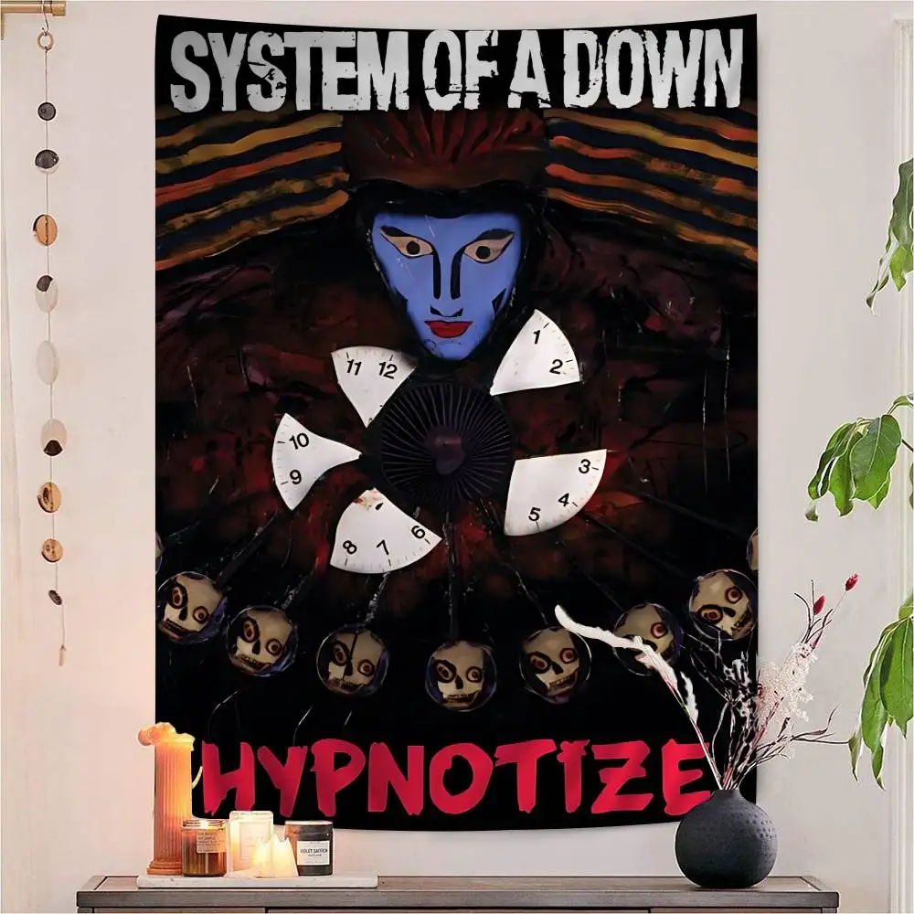 S-System Of A D-Down Band Anime Tapestry Hippie Flower Wall Carpets Dorm Decor Cheap Hippie Wall Hanging