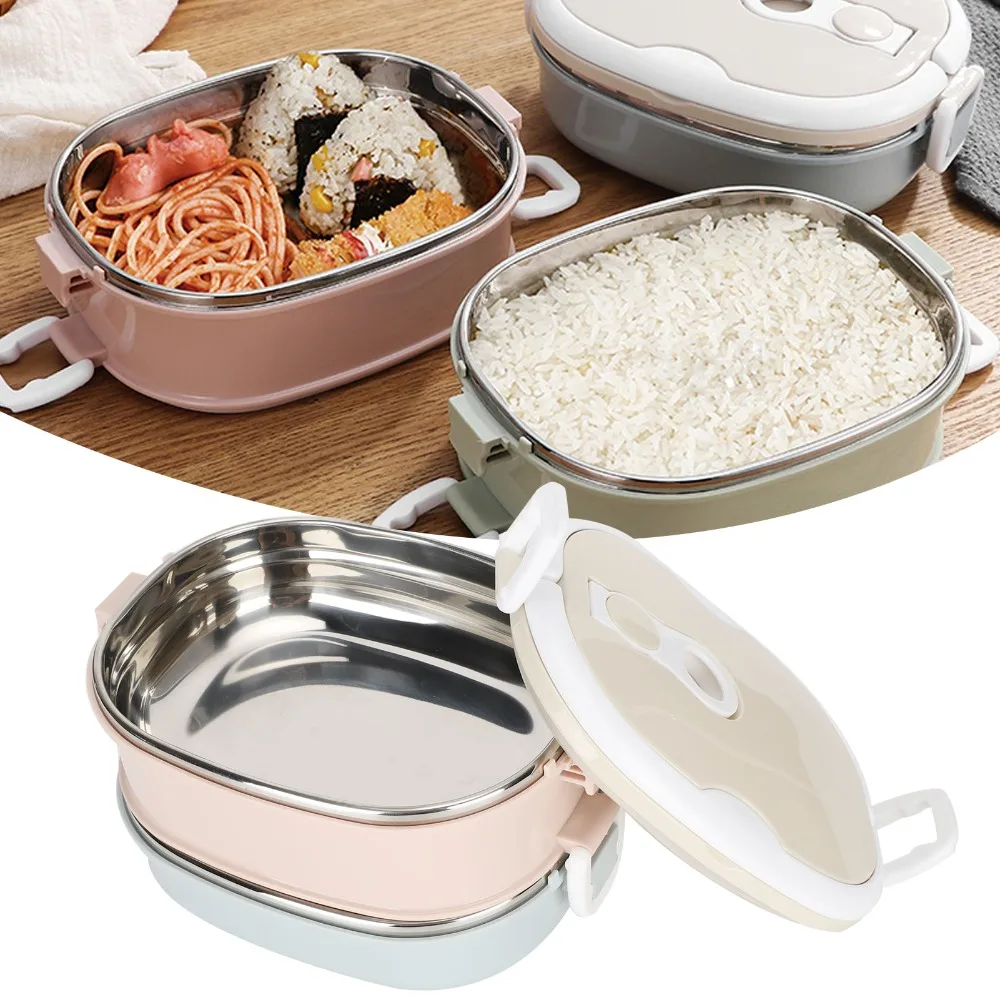 1 Tier/2 Tier/3 Tier Stainless Steel Lunch Box Stackable Design Round Shape Thermal Food Container Multilayer Food Box