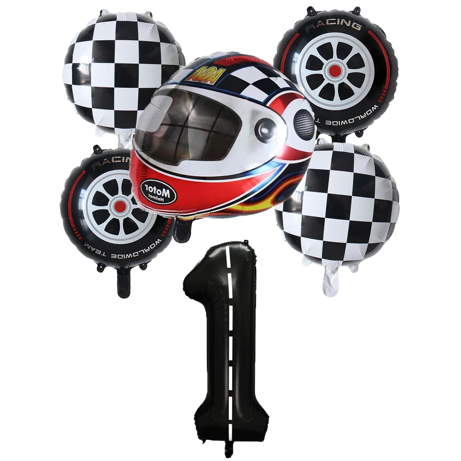 1set Motor Helmet Balloon Wheel Tire Racing Balloons Birthday Decor Boys Race car Dirt Bike Motorcross Hot Wheel Party Supplies
