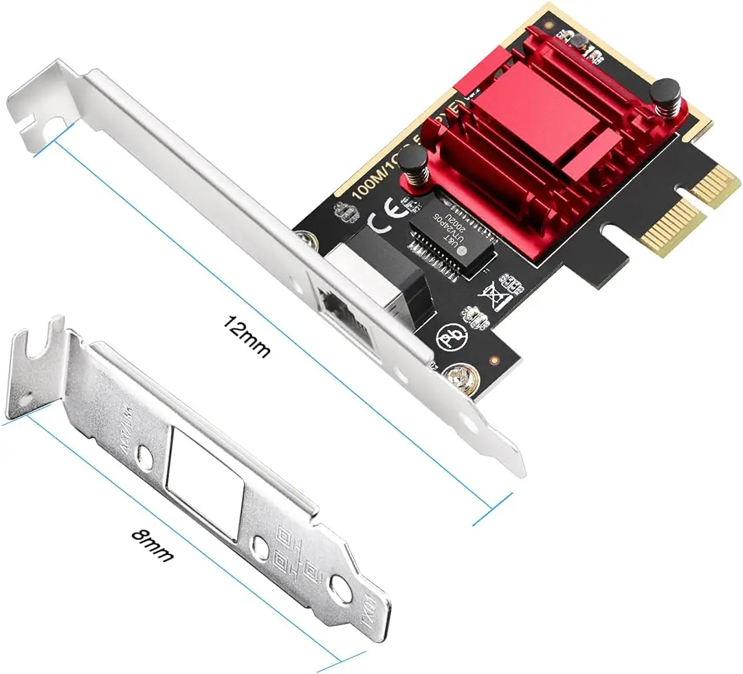 2.5G Pice To RJ45 Gigabit Network Card 10/100/1000Mbps RTL8125B Chip Ethernet Pci-e Wired RJ45 LAN Controller Adapter For PC