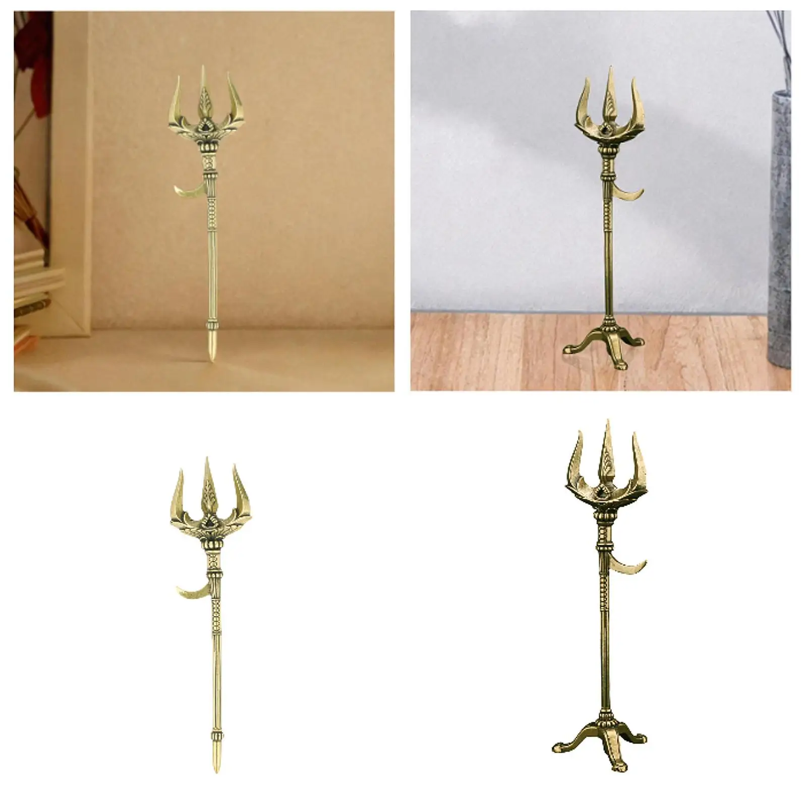 Trident Bronze Trident Estátua Presentes de Aniversário Escritório Bar Estatueta Varanda Desktop