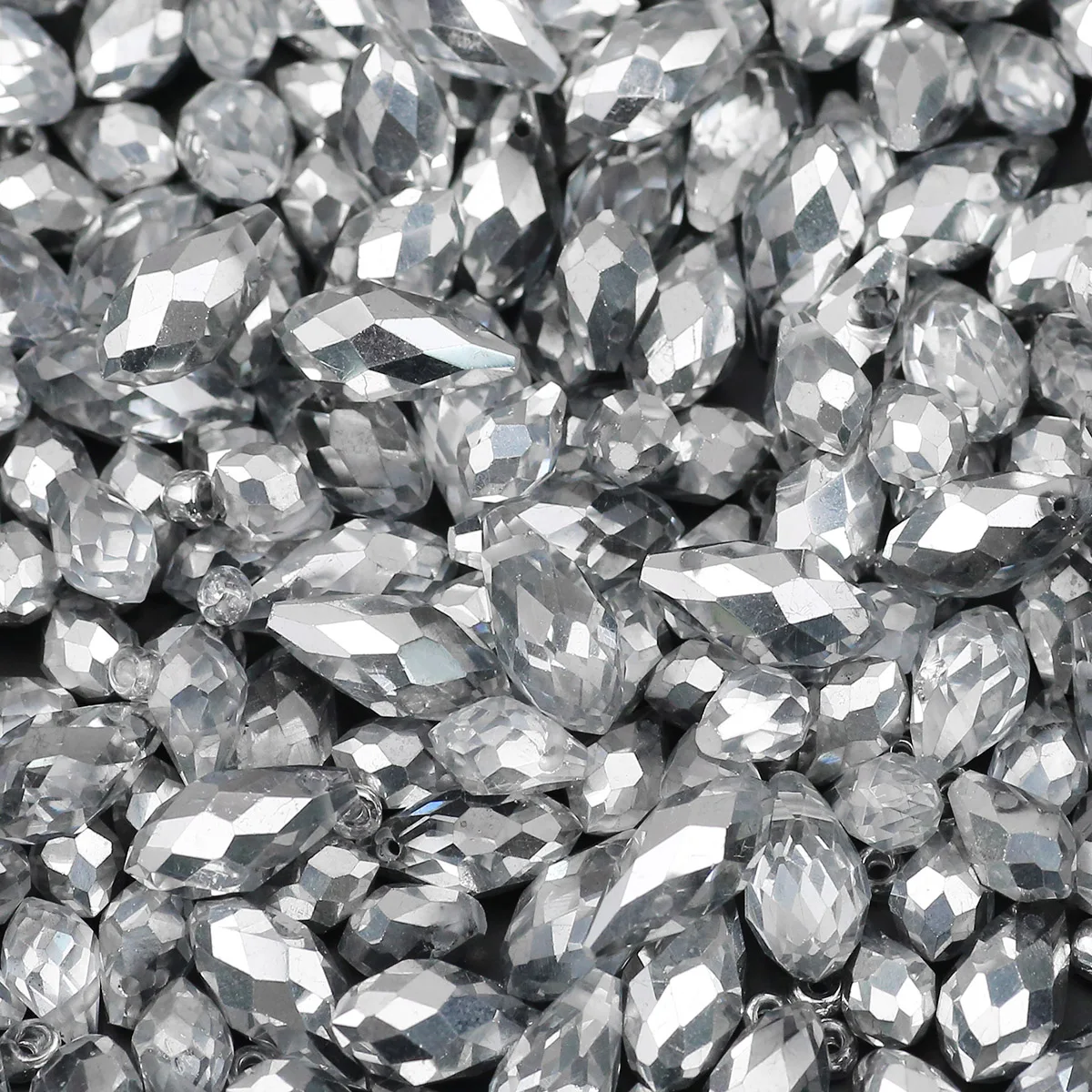 Half Silver Austrian Crystal Glass Water Drop 5x8/6x12mm/8x13mm Side Hole Loose Beads For Jewelry Making Diy Bracelets Necklaces