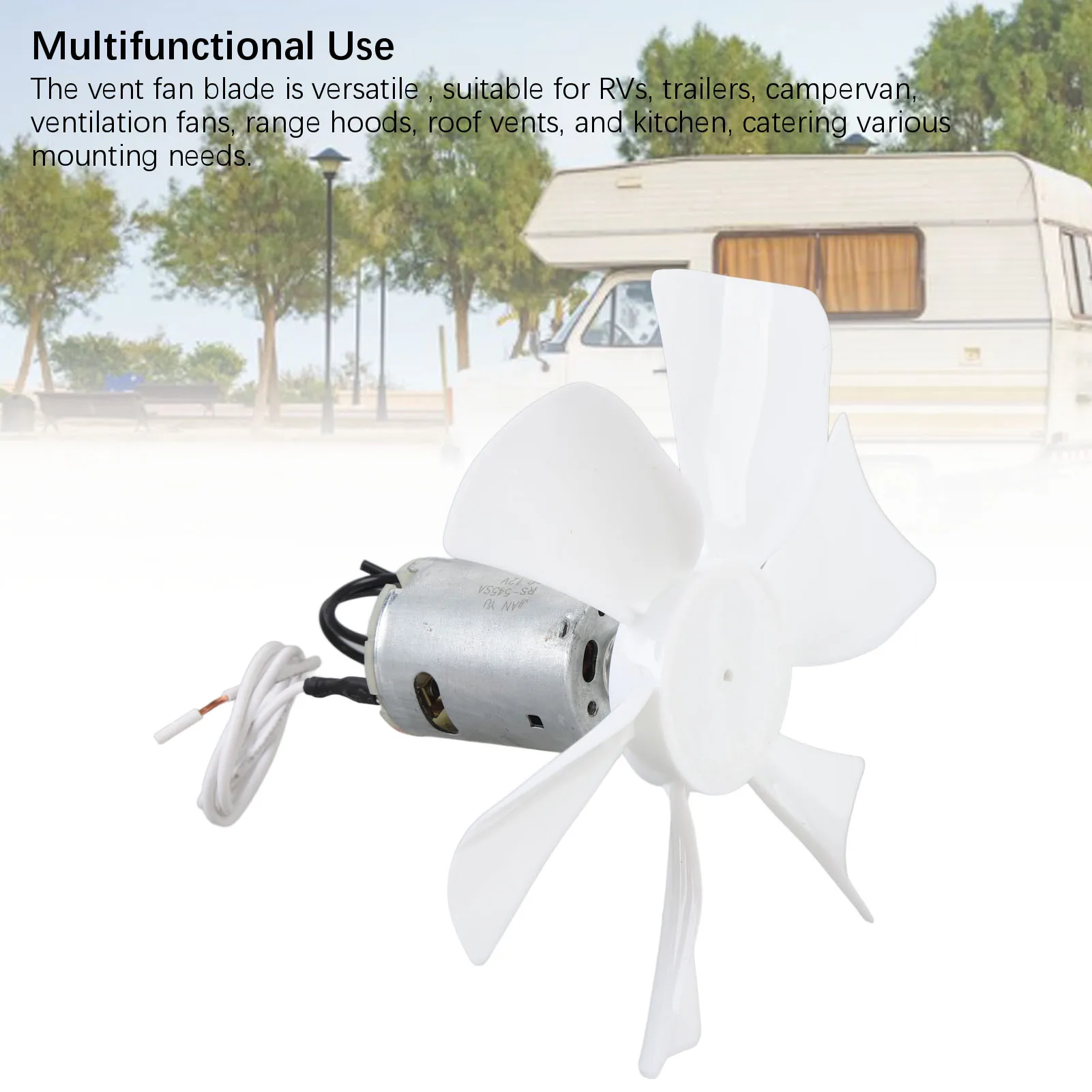 Lâmina de ventilador de ventilação RV de 6 polegadas com motor DC12V Lâmina de ventilador de ventilação RV com circulação de ar aprimorada para trailer campista