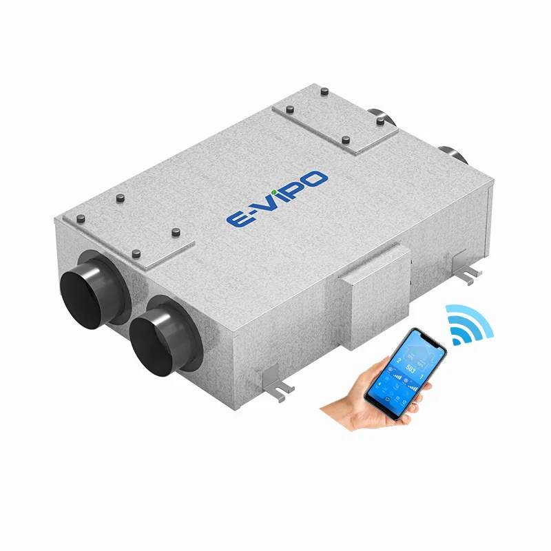 E-VIPO Double Flow VMC Heat Recovery HRV Ventilation Bypass Function Fresh Air Extract Air Double Way Ventilation System