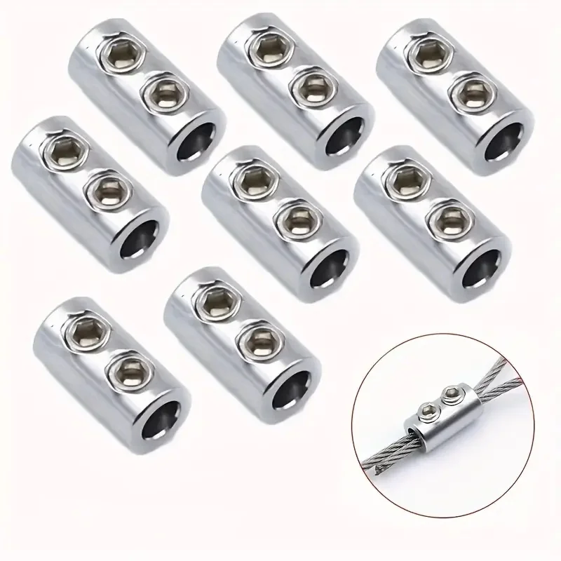 

58 шт. замки для троса из нержавеющей стали, зажимы с двойным отверстием - устойчивые к ржавчине | Для дома своими руками, кемпинга