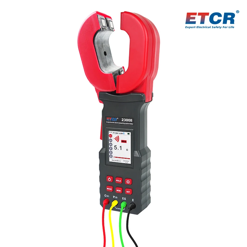 

ETCR2300B Ground Pile Type Clamp Earth Resistance Tester 200kΩ Soil Resistivity 9999kΩm Earth Voltage Current Meter 600V 20A