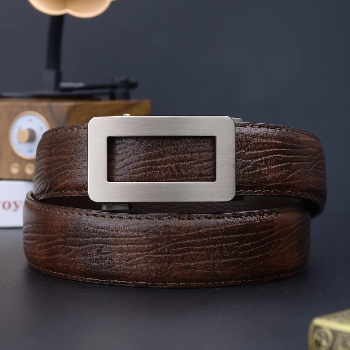 Men's Belt with Alloy Automatic Buckle, Stylish Work and Business Design, Durable and Perfect Gift Choice