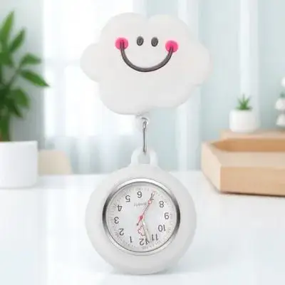 Orologio da infermiera Orologio retrattile in silicone con distintivo carino Clip per orologio Orologio da tasca da donna resistente all'usura Studente Esame Infermiere di moda
