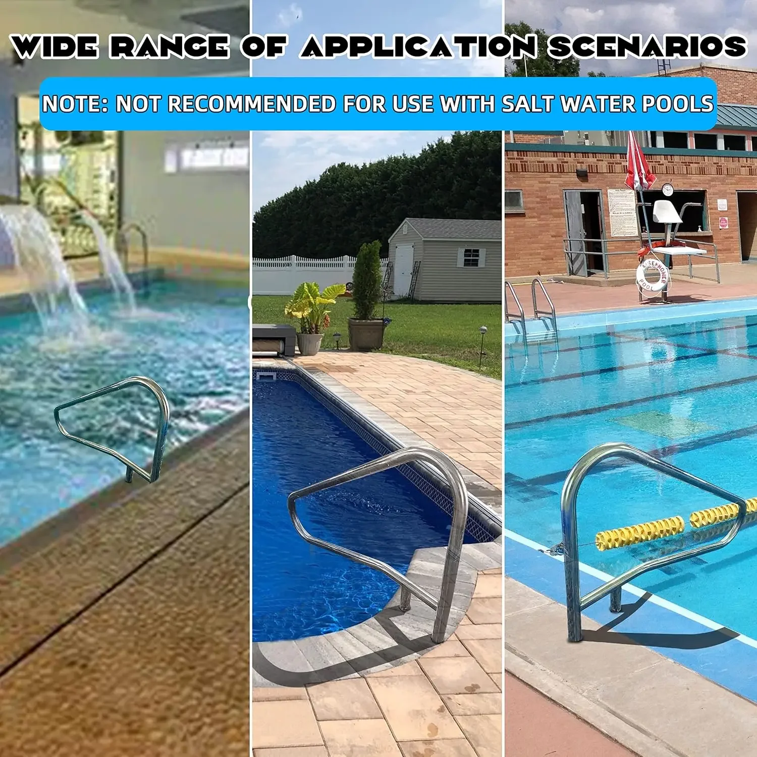 Pool Handrail Swimming Pool Stair Rail 49-3/8