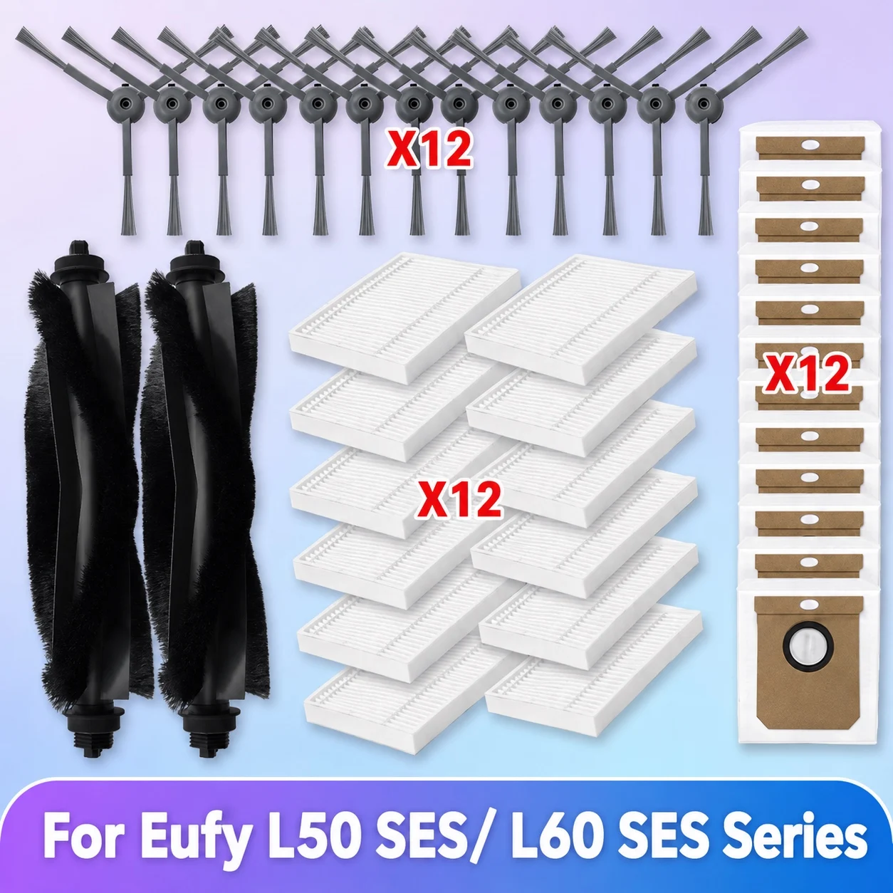 Fit For Eufy Clean L50, L50 SES, L60, L60 SES, L60 Hybrid, G50, G50 Hybrid Accessories Parts Roller Side Brush Filter Dust Bag