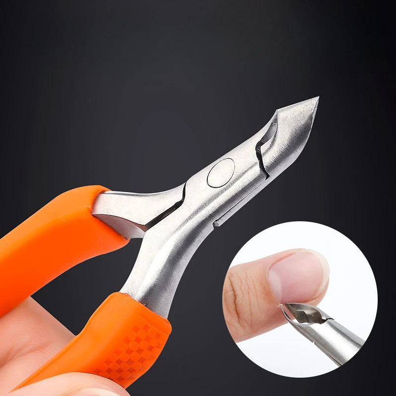 Stainless Steel Nail Clippers Edges Barb Cuticle Scissors Silicone Cuticle Scissors ColorNon-slip Handle Cuticle Pliers