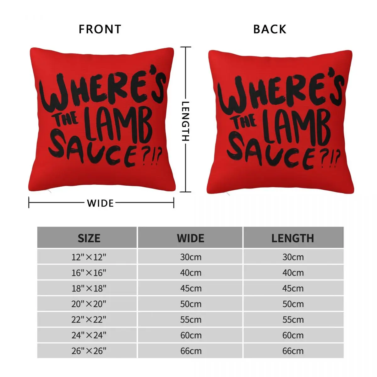 Where's The Lamb Sauce Chef Pillowcase Polyester Linen Velvet Printed Zip Decorative Home Cushion Cover