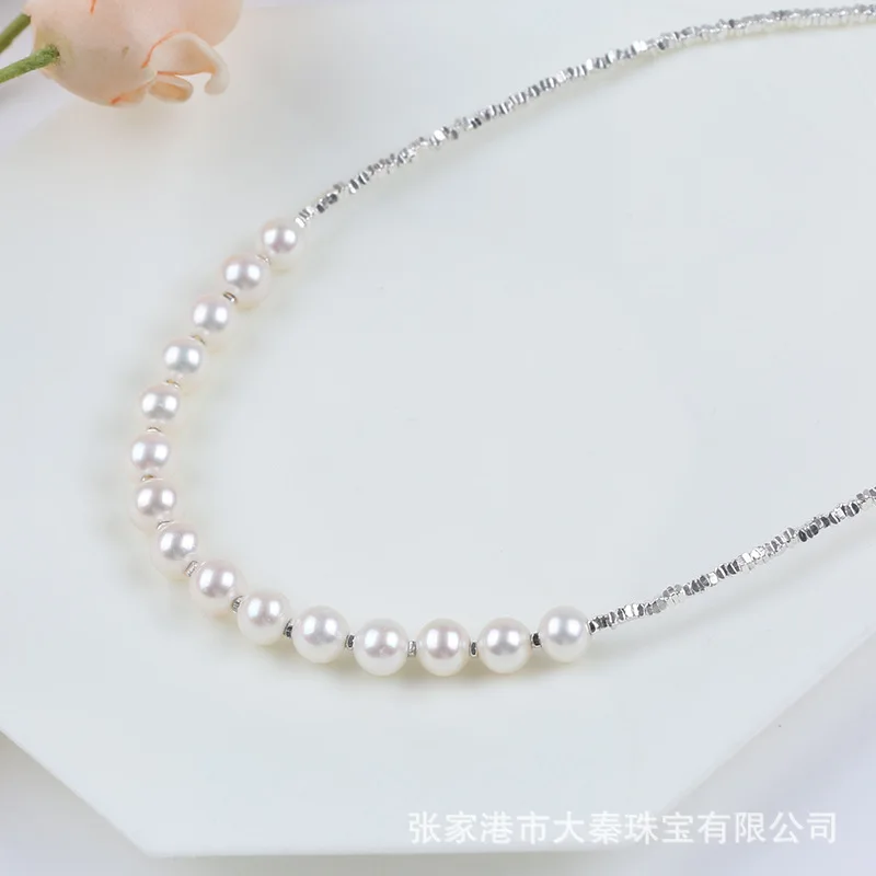 

Ожерелье из высококачественного натурального пресноводного жемчуга с круглыми бусинами