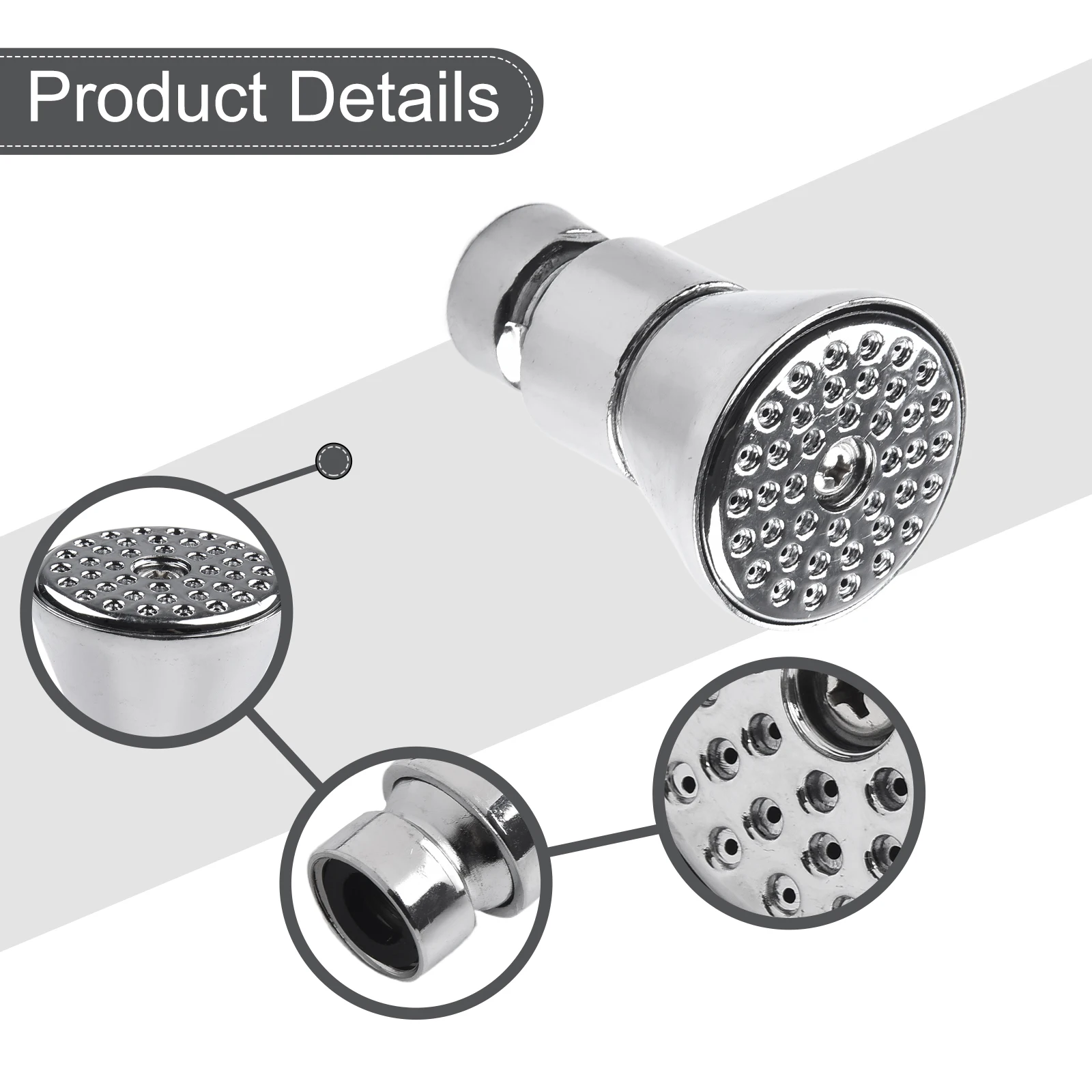 

Watersaving Bathroom Shower Head Pressurized Water Flow Durable Zinc Alloy Suitable for Standard Showers Baths and more