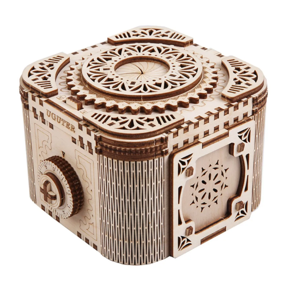 

3d Wooden Jewelry Case Mechanical Puzzles Assembling Building Constructor Blocks Model Ring Necklace Code Password Safe Box DIY