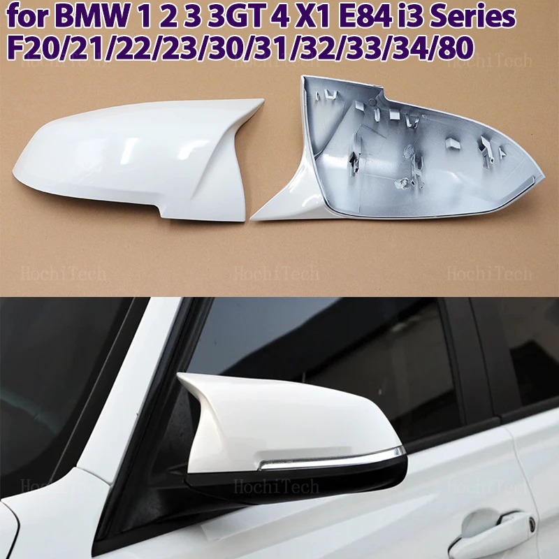 2x White mirror cover Black mirror cover Overlay for BMW 1 2 3 3GT 4 X1 E84 M2 i3 Series F20 F21 F22 F23 F30 F31 F32 F33 F34 F80