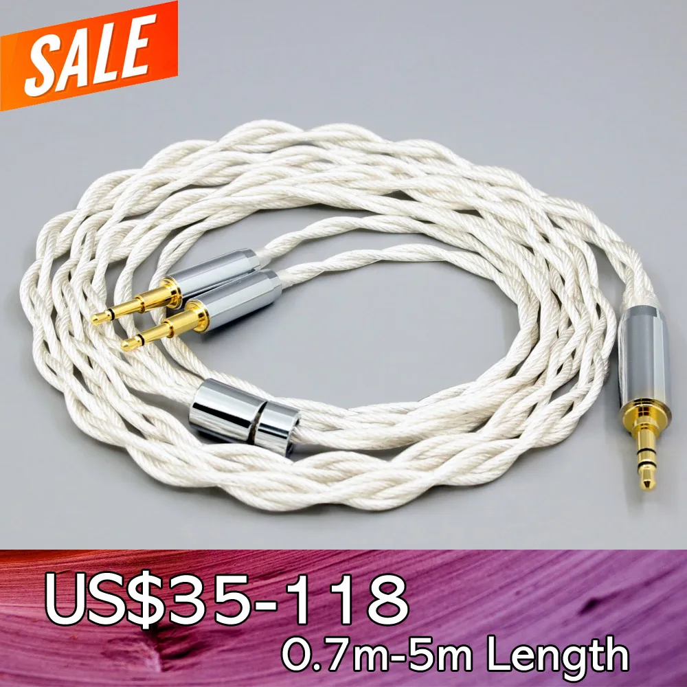 For Sennheiser HD477 HD497 HD212 PRO EH250 EH350 Headphone Graphene 7N OCC Silver Plated Type2 Earphone Cable  LN008148