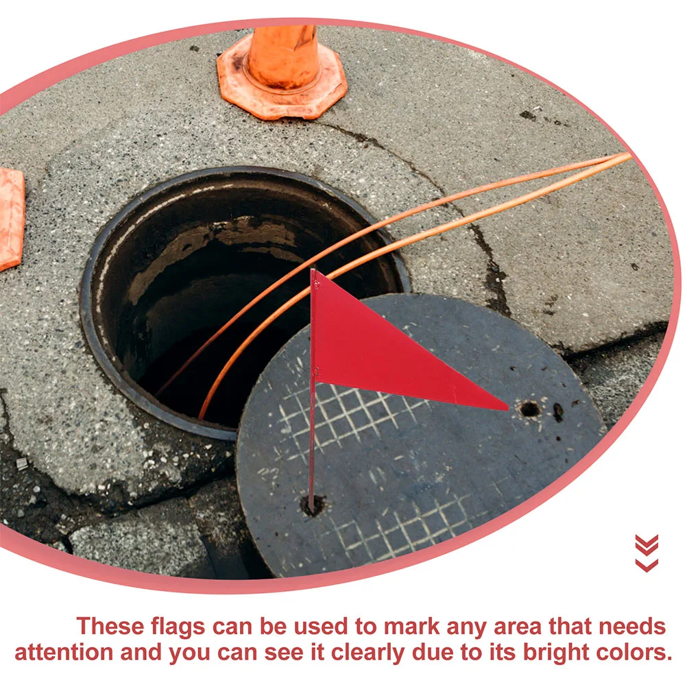 

5Pcs Lawn Marking Flags Heavy Duty Iron Triangular Flags for Yard Garden Sprinkler Irrigation System Dog Poop Spot Marker