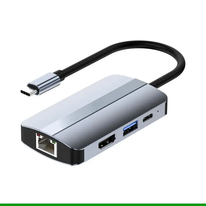 U55C USB 5Gb HUB Type-C Adapter Docking Station Rj45 Lan PD Fast Charging Adapter for MacBooks Laptop PC