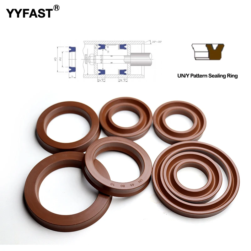 5/10/20 Pcs,FKM UN/Y,ID 5/6/8/10/12/14mm,Radial Shaft Hydraulic Seal,Fluorine Rubber Shaft Piston Rod Single Lip U-Shaped Cup