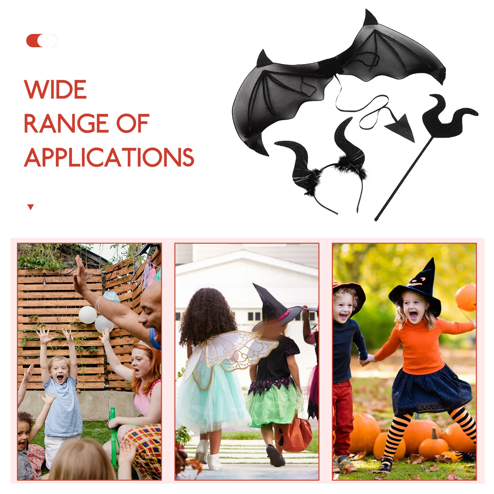 

1Set Devil Wings Costume Accessories Halloween Devil Horn Headband Lightweight Party Cosplay Prop Bright Comfortable Fit