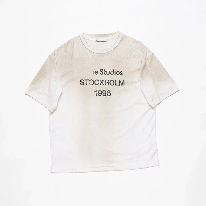 

Майка из манги corta con estampado de letras degradadas en azul des유ado