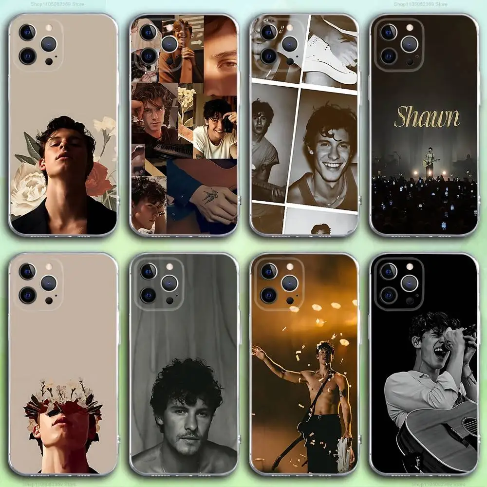 

S-Shawn Singer M-Mendes Phone Case For iPhone 17,16,15,14,13,12,11 Pro,Max,Plus,X,XS,XR,SE4,E Mini Transparent Soft Cover
