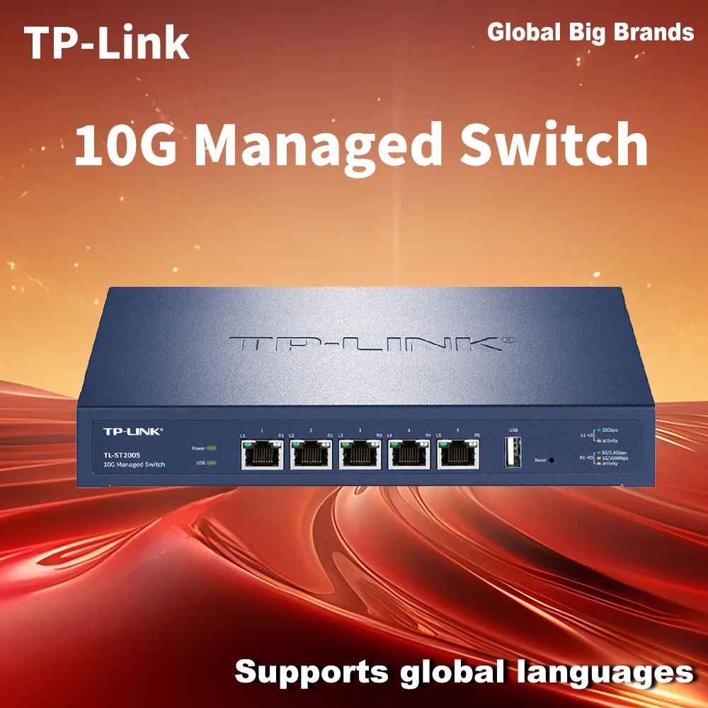 Tp-link 10G Gigabit Layer2 Web Manager 10gbe Network Switch NAS Tl-ST2005 Lan  Ethernet  Networking Hub Internet Splitter