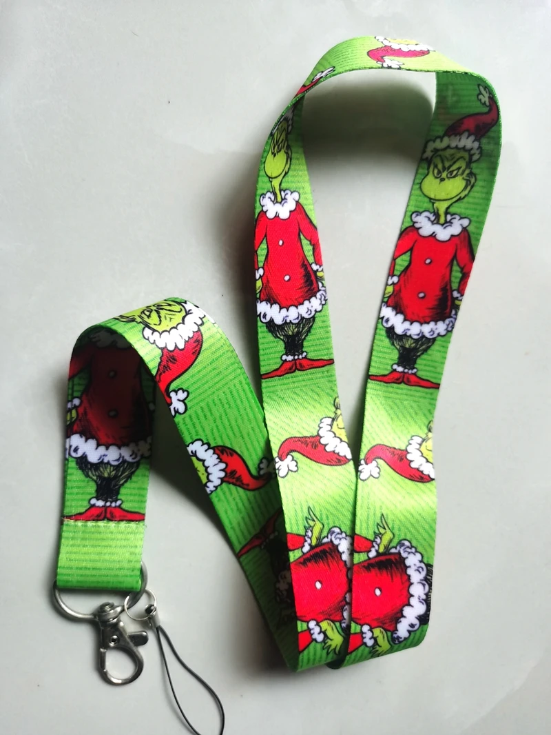 1 Pcs Cartoon Christmas   Lanyard  Phone Rope ID Card Badge Holder Neck Strap Cartoon Keychain  Gift