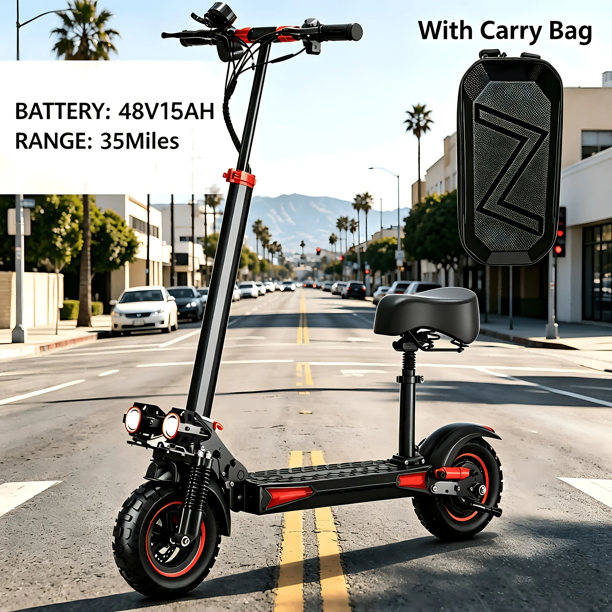 SUNNIGOO J11 1200W Electric Scooter, 25 MPH Max Speed, 36 Mile Range, 11