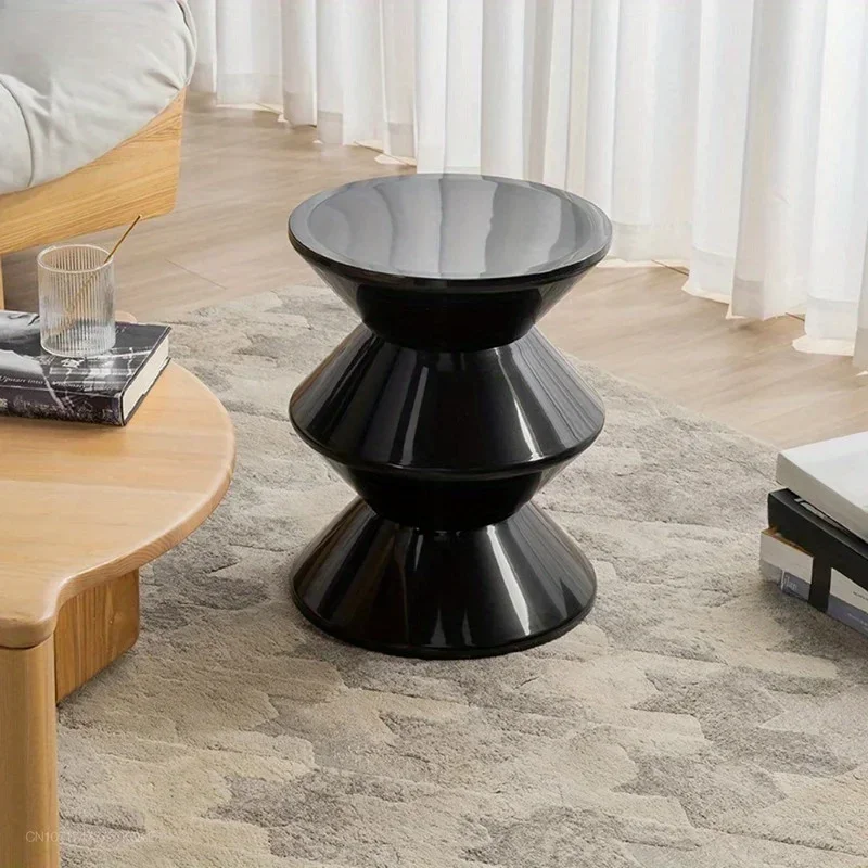 Plastic Coffee Table - Modern Side End Table for Living Room, Sofa, Hallway, Balcony - Durable Plastic Nightstand Foot stool